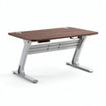 Scrivania regolabile in altezza con superficie in legno 120 x 60 x 75cm grigio e marrone