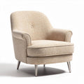 Poltrona moderna in tessuto beige con base in metallo 80 x 85 x 85cm