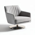 Poltrona girevole grey in tessuto con base in metallo 80 x 80 x 85cm