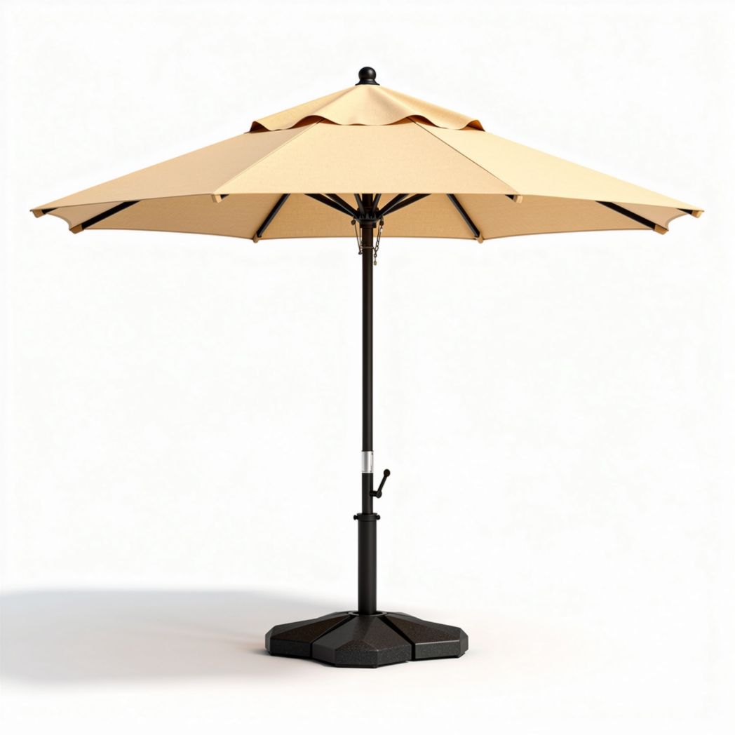 Ombrellone da giardino 150 x 150 x 250 cm con base in metallo e tessuto grigio