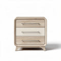 Comodino in legno con tre cassetti laccato bianco dimensioni 50 x 40 x 60cm