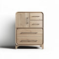 Comò in legno di pino con 4 cassetti e 1 anta a ribalta 70 x 40 x 100cm