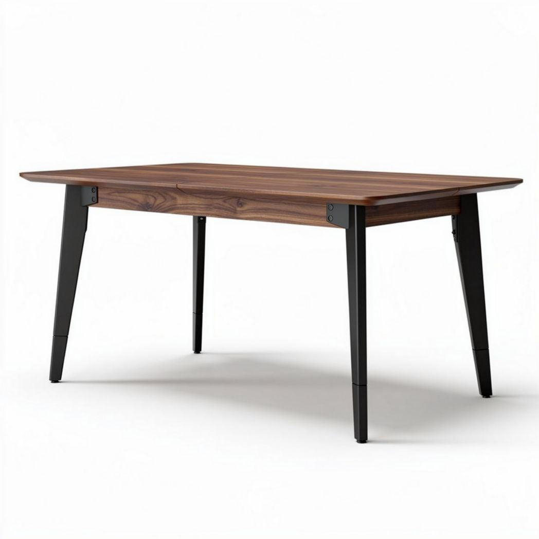 Tavolo da pranzo in legno di noce con struttura in metallo 150 x 80 x 75cm